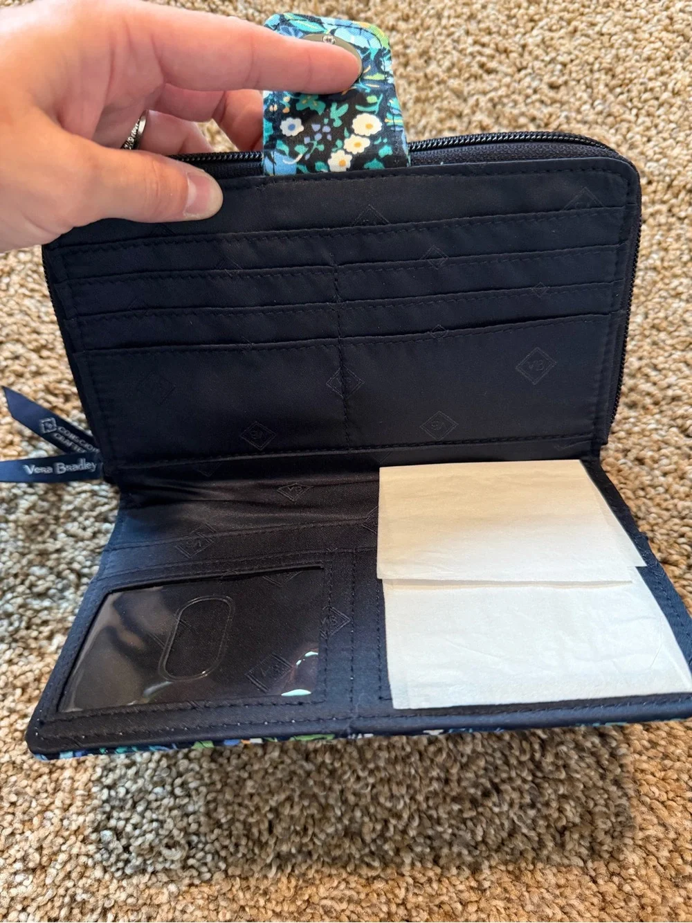 VERA BRADLEY Cotton RFID Turnlock Wallet in Dreamer Paisley